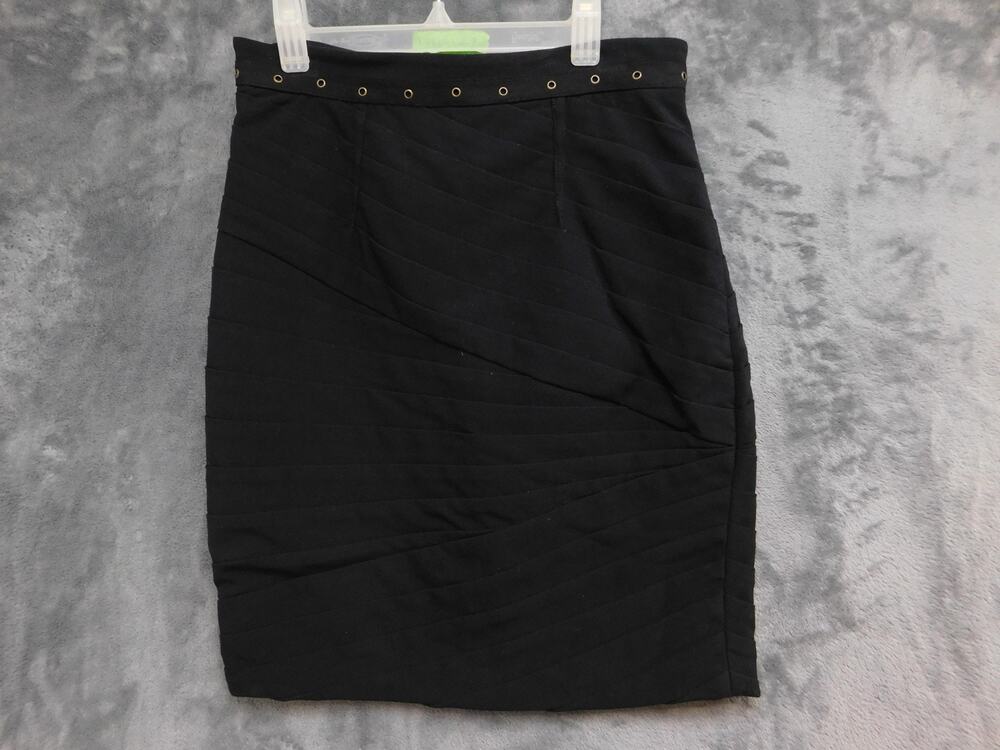 Tracy Reese Skirt Womens 4 Black Straight Pencil Knee Length Zip Stretch